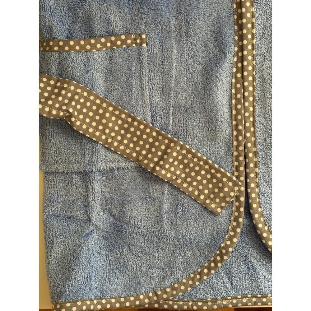 Kids Blue Bathrobe 100% Cotton Hooded Elephant Soft Robe 4-6Y - Picture 7 of 9